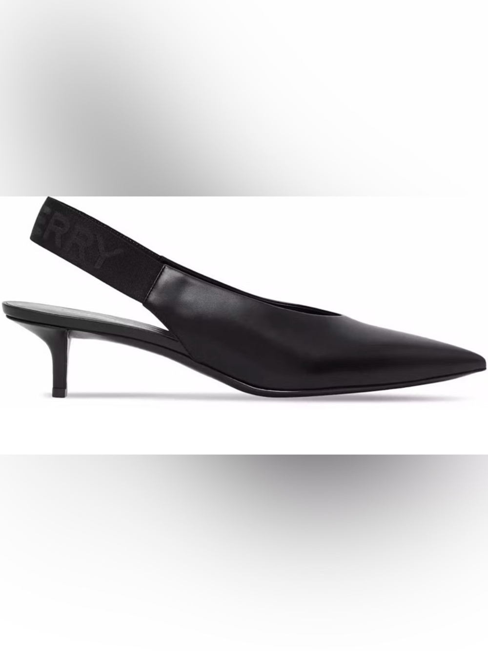 Burberry Malinda Leather Kitten Heel Slingback Pumps